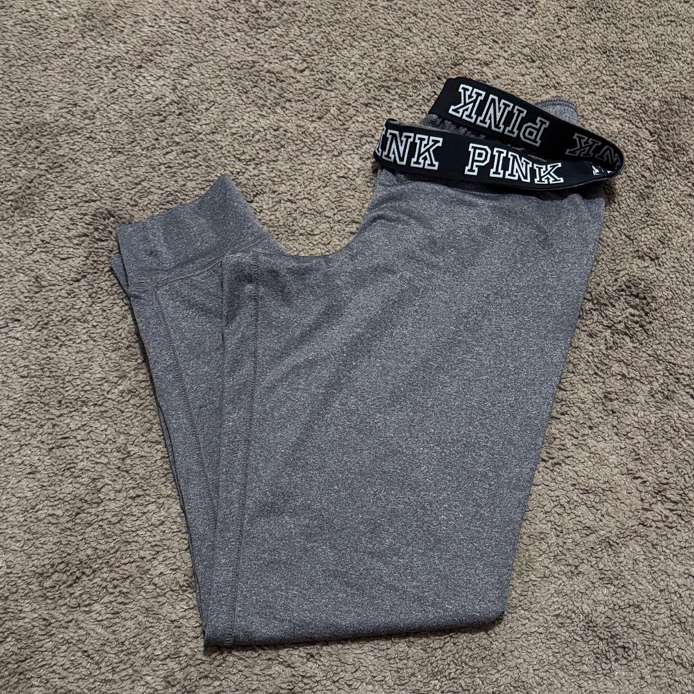 VS PINK Ultimate Jogger-M-Salt n Pepper Color-Cuffed Leg-Lightweight-Pull On-EUC